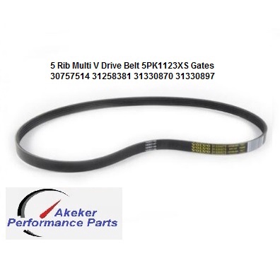 5 Rib Multi V Drive Belt 5PK1123XS S80 mk2 XC70 V70 mk3 XC60 mk1 S60 mk2 V60 mk1 30757514 31258381 3