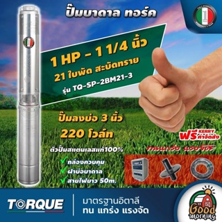 TORQUE 🇹🇭 ปั๊มบาดาล ขนาด 1 1/4 นิ้ว 1HP 21ใบ ทอร์ค ลงบ่อ 3 นิ้ว ซับเมิส ปั๊มน้ำ บ่อบาดาล