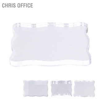 Chris office Acrylic Stamp Block Handle Curved DIY Craft Rubber Transparent