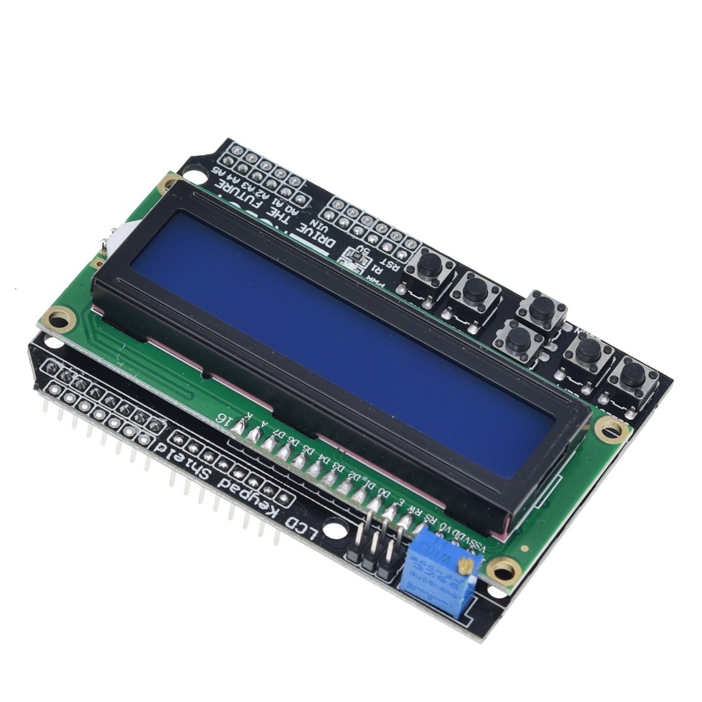 Lcd ฝาครอบโล่ LCD1602 LCD 1602 โมดูลสําหรับ Arduino ATMEGA328 ATMEGA2560 ราสเบอร์รี่ pi UNO หน้าจอสีฟ้า