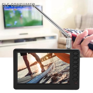 ELE Consumer 5 Inch Portable Digital TV ISDB T Multiple Interface High Sensitivity Rechargeable LED US Plug 110‑220V