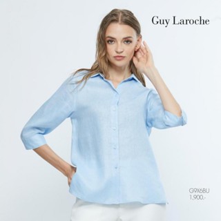 Guy Laroche เสื้อผู้หญิง เสื้อเชิ้ตผู้﻿หญิง Shirt : เสื้อมีปก แขนยาว ผ้า linin shirt (G9X6BU)