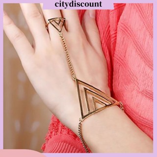 &lt;citydiscount&gt;  &lt;CITYTH&gt; สร้อยข้อมือ จี้แหวน สามเหลี่ยม สไตล์พังก์ แฟชั่นสําหรับผู้หญิง