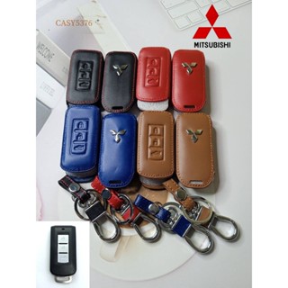 พร้อมส่ง ซองหนังแท้ ใส่รีโมทรถยนต์ Mitsubishi รุ่น Triton / Mirage / Xpander / Pajaro sport 3ปุ่ม