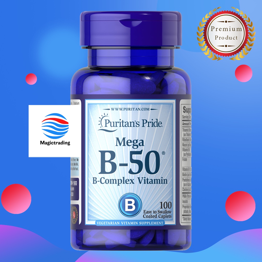 Puritan's Pride Vitamin B-50 Complex / 100 Caplets | Shopee Thailand