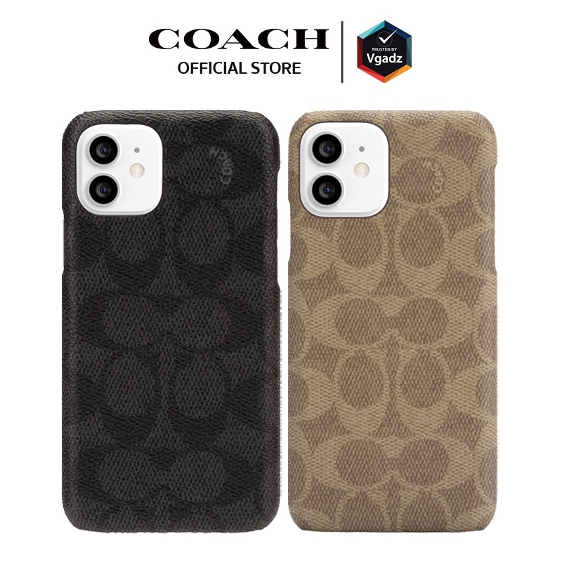 COACH SLIM WRAP CASE SIGNATURE C ( เคส IPHONE 12 PRO MAX )-KHAKI