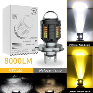 motorcycleหลอดไฟตัดหมอก LED  P15D H4 H6  สูงต่า สองสี สีขาว เหลือง DC12V-60V 8000LM สําหรับรถจักรยานยนต์ 1 ชิ้น