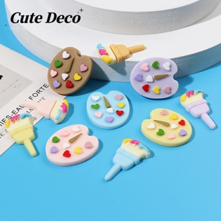 【Cute Deco】กระดานวาดภาพการ์ตูนน่ารัก (8 แบบ) สีฟ้า - กระดานศิลปะวงรี / ปีกสีม่วง - แปรง จี้กระดุม Crocs / Jibbitz Croc รองเท้า DIY น่ารัก / วัสดุเรซิน เสน่ห์ สําหรับ DIY