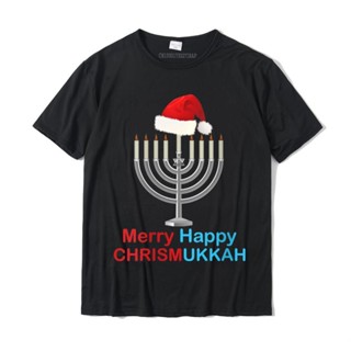 เสื้อยืดสไตล์เกาหลี Bayan komik noel Hanukkah Santa şapka Menorah เสื้อยืดเสื้อยืด komik spor sıkı pamuk adam üst เสื้อย