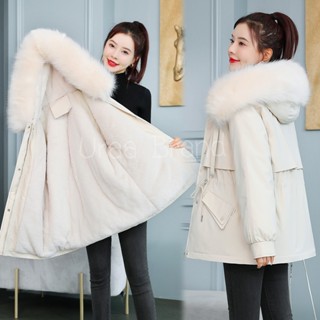 (พร้อมส่ง) Coat Winter Fur เสื้อโค้ท เสื้อโค้ทแต่งขนเฟอร์ เสื้อกันหนาว มีซับใน ตกแต่งขนเฟอร์ ถอดได้ มีฮู้ด