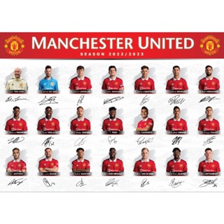 โปสเตอร์ แมนยู พร้อมลายเซ็นทั้งทีม ภาพคมชัดใบหนาเกรด A ขนาด 20x28 นิ้ว - Poster Man United Signed Team 2022/2023