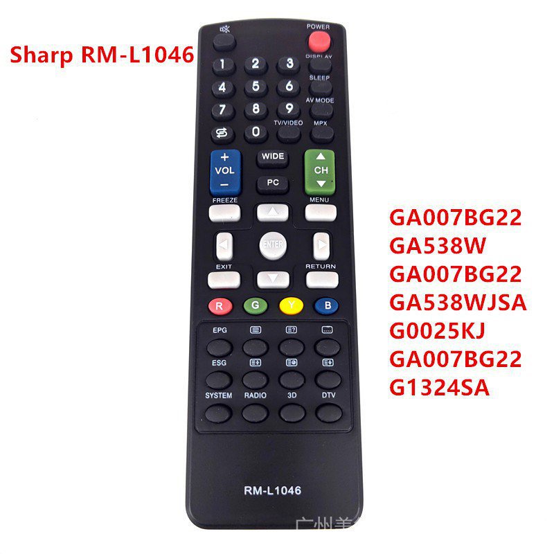 Rm-l1046 rm-l1046 รีโมทคอนโทรลสําหรับ Sharp LCD TV LED LCD TV/LED/LED/3D TV ga007bg22 ga538w ga007bg