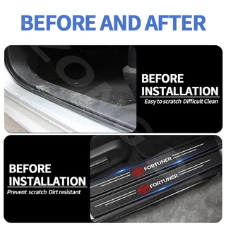 สติกเกอร์หนังคาร์บอน ป้องกันรอยขีดข่วน สําหรับติดขอบประตูรถยนต์ GR Toyota Fortuner TRD 2021 2015 2019 2022
