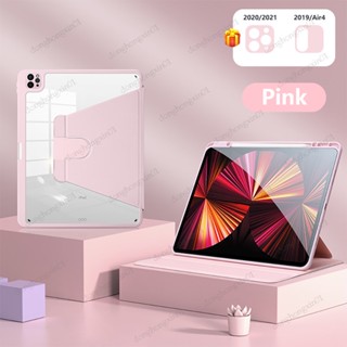 360° เคสแท็บเล็ตหนัง อะคริลิคแข็ง แบบใส หมุนได้ ตั้งได้ สําหรับ iPad Pro 2021 M1 Pro 11 12.9 2022 6th iPad 10th 10.9 นิ้ว 2022 Air 5 4 10.2 9th Gen 8th 7th Mini 6