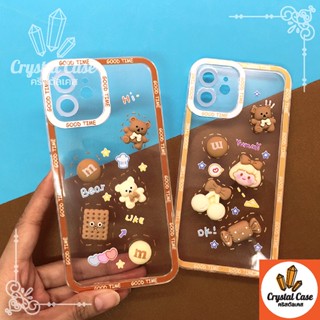 เคสมือถือนิ่มใสกันกล้อง  7+ 11 12 12promax 13promax ซิลิโคน TPU ติดการ์ตูนน่ารัก