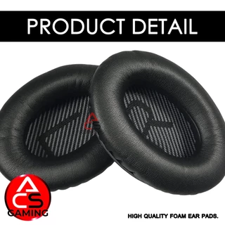 ACS (A1) ฟองน้ำหูฟัง Bose (หนังสีดำ/ดำ) สำหรับรุ่น QC2, QC15, QC25, QC35 I, QC35 II, AE, AE2, AE2i, AE2w