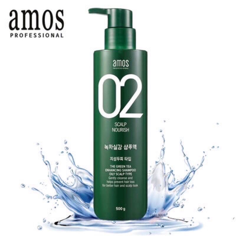 ⭐️Pre-Order⭐️แชมพู Amos Professional 02 Scalp Nourish Feel the Green Tea Shampoo 500g