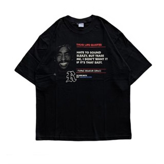 เสื้อยืดโอเวอร์ไซส์เสื้อยืด RUTHLESS TUPAC ALL EYEZ ON ME BLACKS-3XL