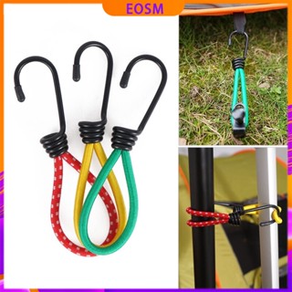 EOSM สายบันจี้จัม แบบยืดหยุ่น สําหรับเต็นท์กลางแจ้ง 3 ชิ้นเชือกคงที่ 15 เซนติเมตรเต็นท์ ยางยืดแบบมีตะขอสำหรับเกี่ยวเต็นท