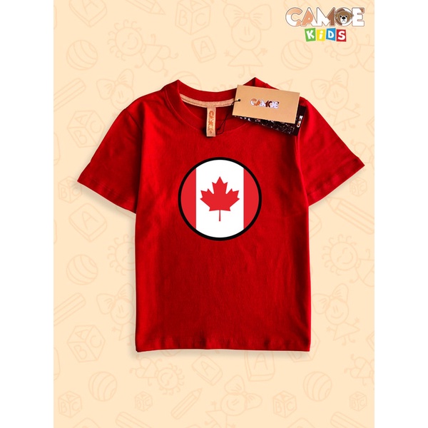 KIDS CAMOE Canada Flag เสื้อยืดเด็ก Canada Flag