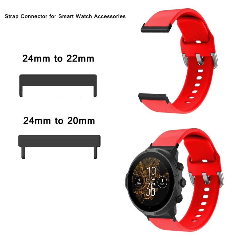 Metal Smartwatch Band Connector Adapter 24mm to 22mm/20mm for Suunto7/9/D5i