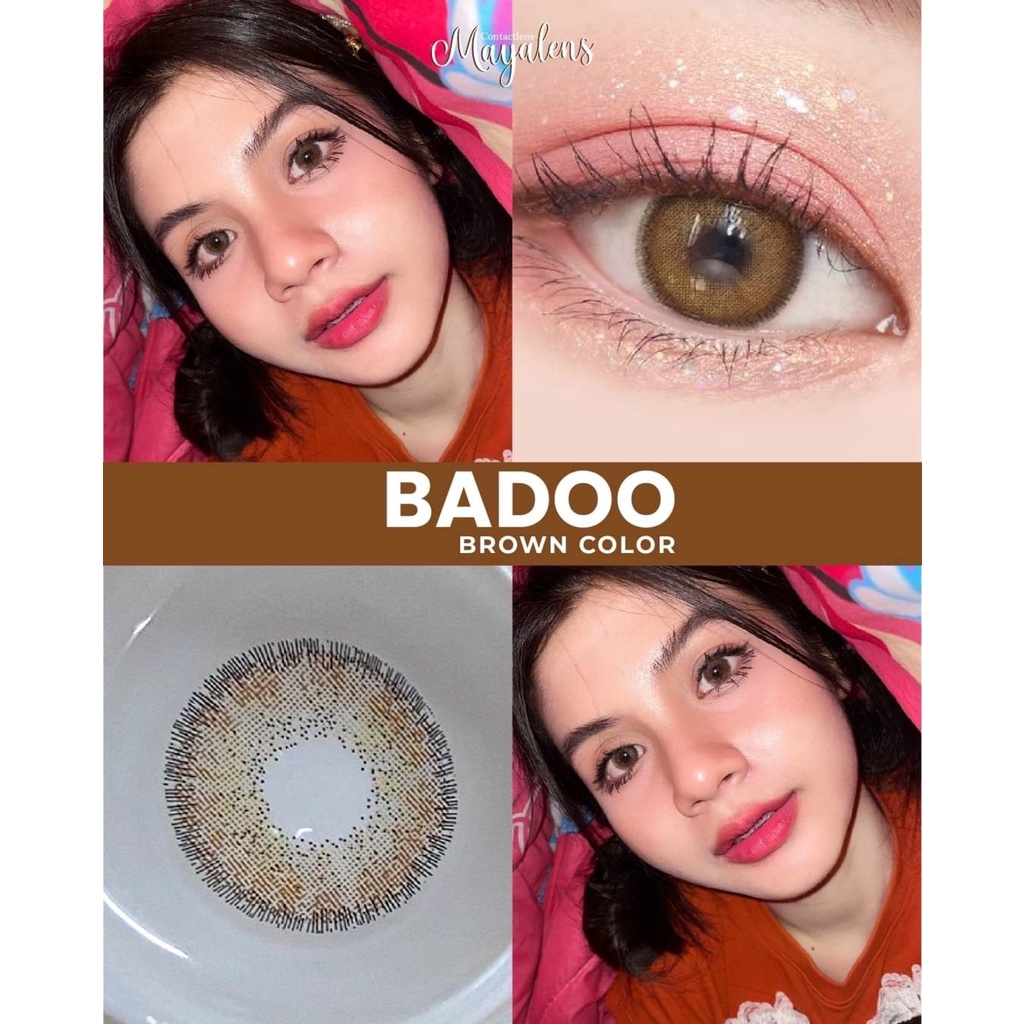 (ส่งเร็ว🚀) คอนแทคเลนส์ [Badoo Brown] สีน้ำตาล 14.5mm. ตาโต กรองแสงUV☀ ค่าอมน้ำสูง รายเดือน