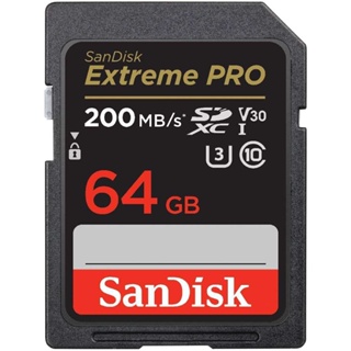 Sandisk SD 64GB Extreme Pro Class10 ความเร็ว 200MB/s รับประกันตลอดอายุการใช้งาน รุ่น SDSDXXU-064G-GN4IN