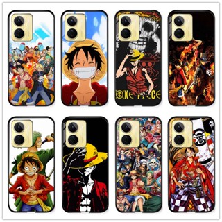 เคสโทรศัพท์มือถือกระจกนิรภัย แบบแข็ง กันกระแทก ลายการ์ตูนอนิเมะ One Piece Luffy สําหรับ vivo Y16 4g y02s 4g