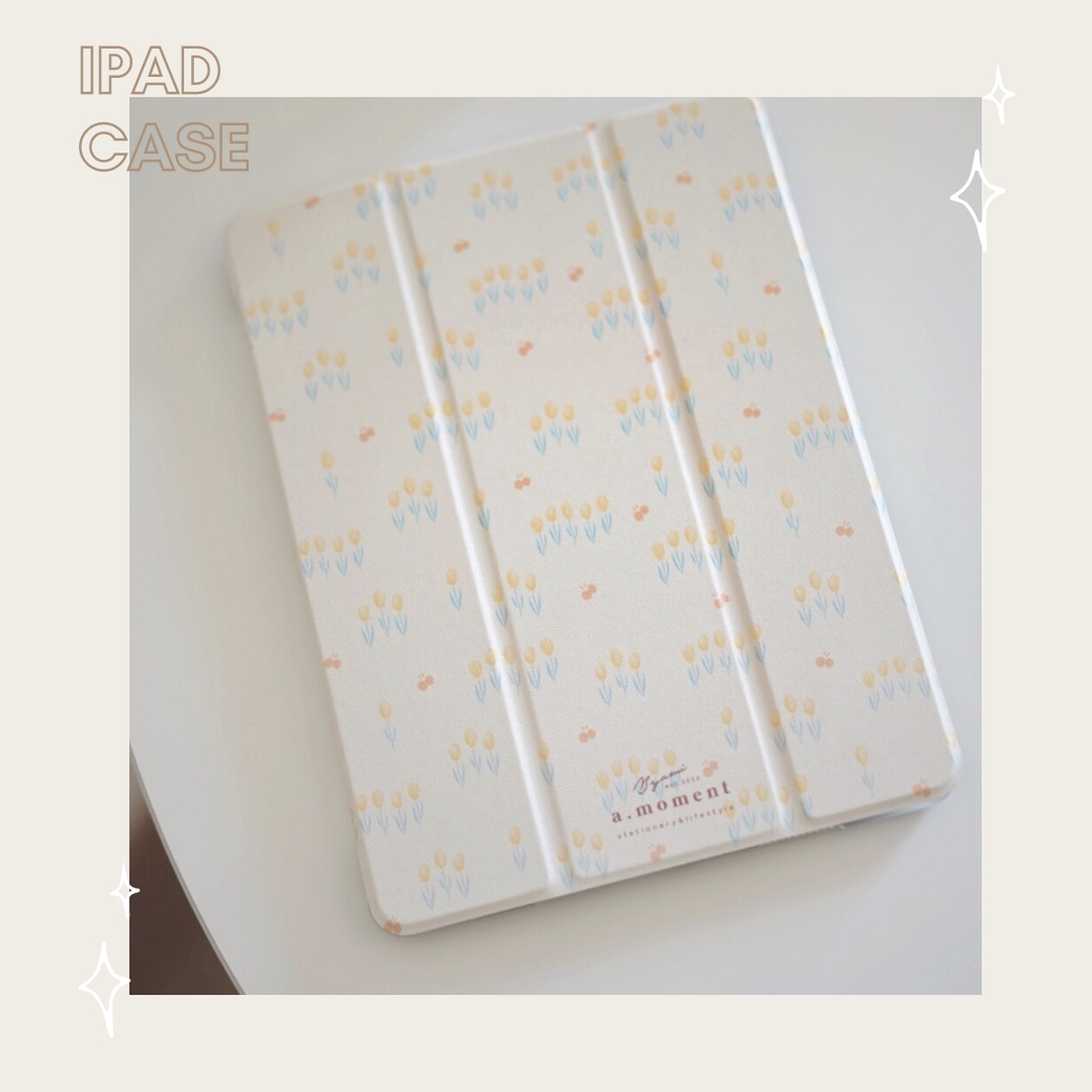 24ชั่วโมง เคสไอแพด Gen9 Air5/4 ทิวลิปและผีเสื้อ MINI7 Gen8 Case iPad ใส่ปากกาได pro11 2024 Air6 11