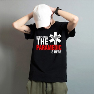 เสื้อยืดผู้ Lmytx2 เสื้อยืด ผ้าฝ้าย พิมพ์ลาย Paramedic Is Here พลัสไซซ์ สําหรับผู้ชาย ใส่เล่นกีฬา ฟิตเนส คริสต์มาส S-5XL