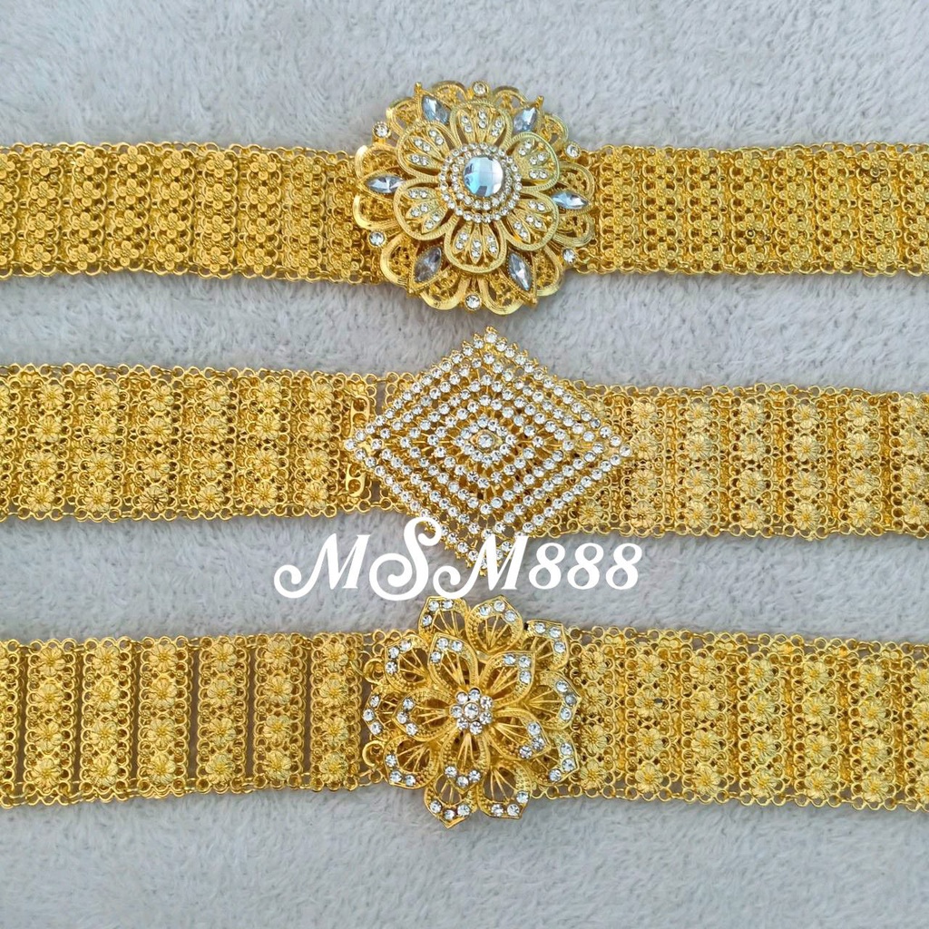 เข็มขัดชุดไทย เข็มขัดเจ้าสาว เครื่องประดับชุดไทย เข็มขัดสีทอง