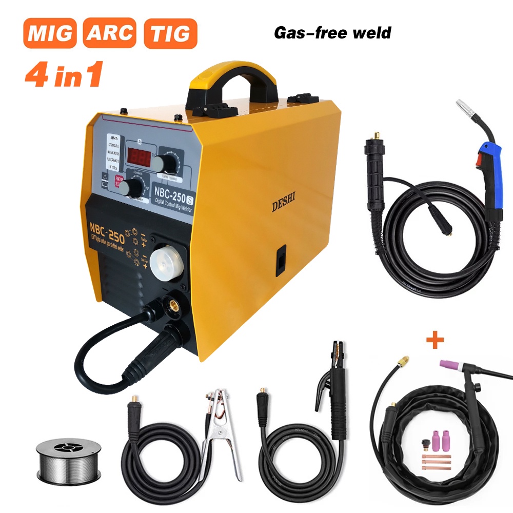 5 in 1 MIG / MAG / TIG / FLUX / MMA Inverter Welder Semi-automatic Welding IGBT Combo Welding Machine Spot Welder 200A