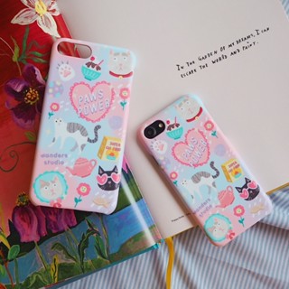 Wanders.studio 💖Paws Power💖 เคสแข็งไอโฟน Iphone11promax/11pro/11/xs/xs max/7/8/7+/8+ hard iphone case