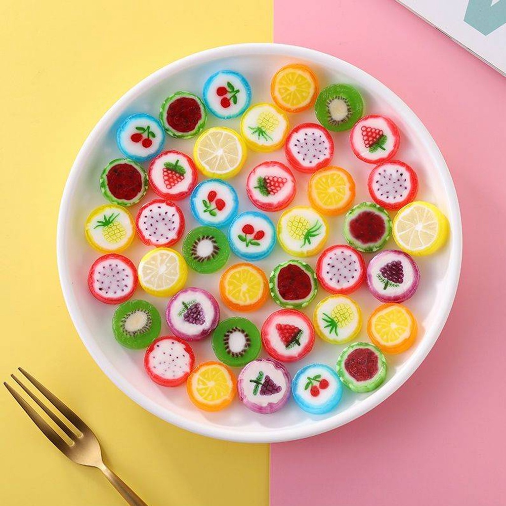 ลูกอม ลูกอมหั่นเม็ด ลูกอมตัด รสผลไม้รวม Candy Crush handmade fruit 20-40ชิ้น ลูกอมผลไม้ ลูกอมหั่นชิ้