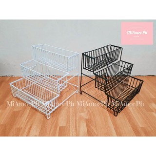 (3-Layer) Kitchen Spices Condiments Rack Hanging Storage Basket Cosmetics Rack