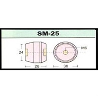 "SHINOHAWA" ลูกถ้วยฉนวนสีแดง (BUS BAR INSULATOR) Size : SM-25 WITH สกรูหัวหกเหลี่ยมชุบรุ้ง M6-1.0 x 8mm.