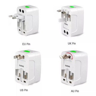 หัวแปลง หัวแปลงปลั๊กไฟ with AU US UK EU Plug (Intl) มี 2 USB Charger