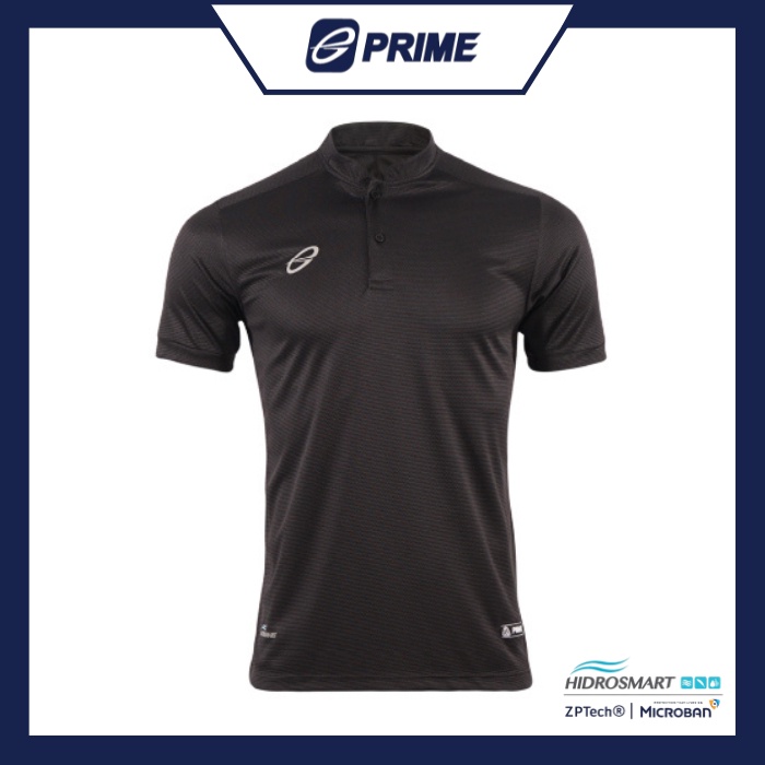 EGO PRIME PM213: เสื้อโปโลคอจีนแขนสั้น ไหล่สโลป สีดำ เสื้อโปโล เสื้อคอจีน