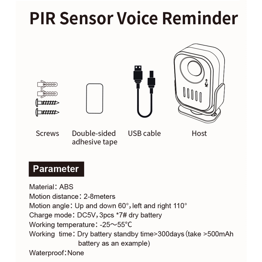 🔥ส่งไวจากไทย🔥Daytech ร้านค้า สวัสดียินดีต้อนรับกริ่ง เสียง ฟังก์ชันการบันทึก ตรวจจับความเคลื่อนไหว ระฆังภาษาไทย HW09 - รูปที่ 7
