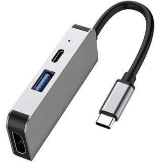 สินค้าส่งจากไทย Adapter Hub USB-C to HDMI  อะแดปเตอร์ฮับ ฮับ USB Hub Type-C To USB 3.0 + HDMI +  USB-C