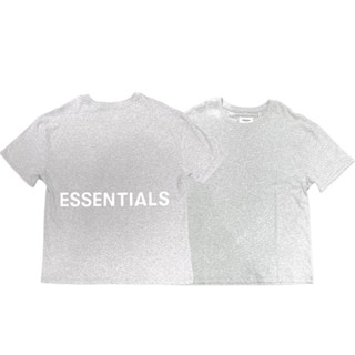 ESSENTIALS BACK LOGO WHITE PRINT TEE (OATMEAL)