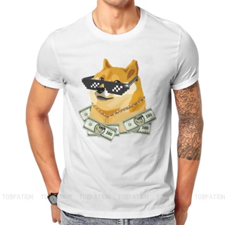 เสื้อคู่ คริปโตเคอเรนซี DogeCoin Doge เสื้อยืดคลาสสิก กรันจ์ฤดูร้อน ขนาดใหญ่ ผ้าฝ้าย ผู้ชาย ท็อปส์ซู ฮาราจูกุ โอคอ เสื้อ