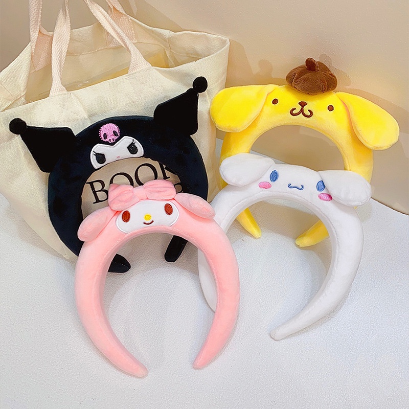 SANRIO ยางรัดผม แบบยืดหยุ่น ลายการ์ตูนซานริโอ้น่ารัก สไตล์ญี่ปุ่น สําหรับล้างหน้า แต่งหน้า