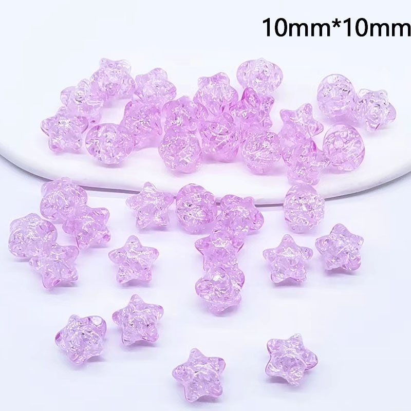 ลูกปัดอะคริลิค รูปดาวแตก สีสันสดใส สําหรับทําสร้อยคอ สร้อยข้อมือ Diy มี 20 ชิ้น