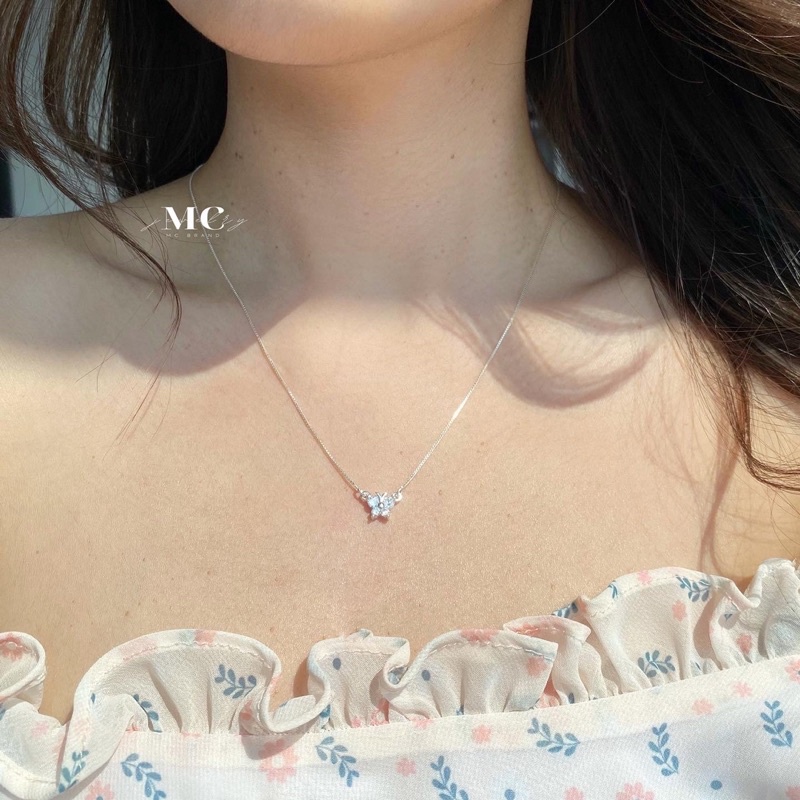 MCbrand.Jewelry🩵 สร้อยคอเงินแท้ 92.5% รุ่น mini Butterfly🦋 สร้อยผีเสื้อลูกคุณหนู [แถมกล่อง+ใบประกัน] ใส่ติดตัวได้ ไม่ลอก