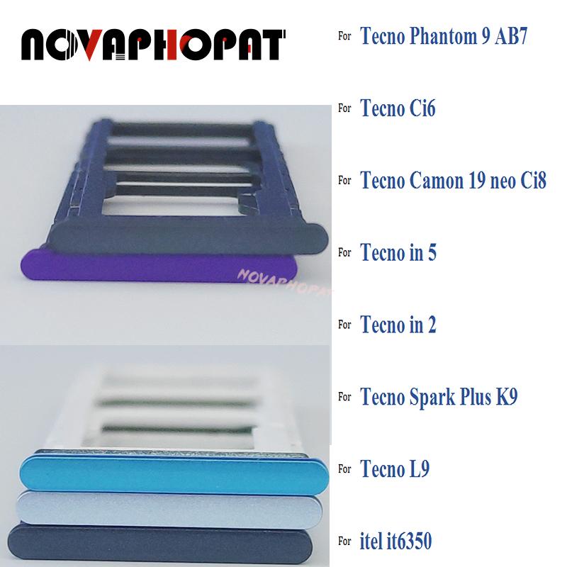 Novapat ซิมการ์ดถาดสําหรับ Tecno Phantom 9 Camon 19 Pro Spark Plus itel it6350 AB7 Ci6 Ci8 ใน 2 5 K9