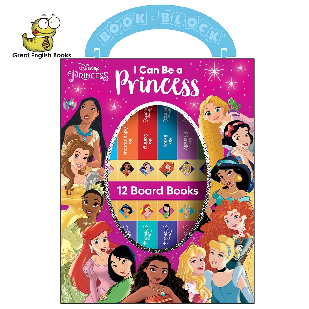 กล่องตำหนิเล็กน้อยลิขสิทธิ์แท้* หนังสือบอร์ดบุ๊ค Disney Princess - I Can Be Princess My First Library Board Book 12-Book
