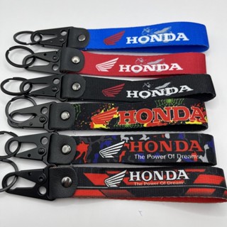 พวงกุญแจผ้า Honda รถมอเตอร์ไซด์ พวงกุญแจแบบสายคล้อง ฮอนด้า ขอเกี่ยว ก้ามปู พวงกุญแจรถจักรยานยนต์