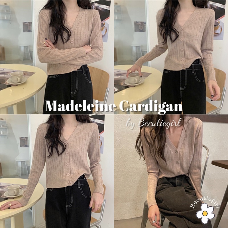 Madeleine Cardigan • พร้อมส่ง • เสื้อคลุมแขนยาว คาร์ดิแกนไหมพรม Becutiegirl