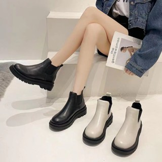 👢fashion boots👢แฟชั่นรองเท้าบูทแขนสั้นเข็มขัดยืดหยุ่นสําหรับผู้หญิง